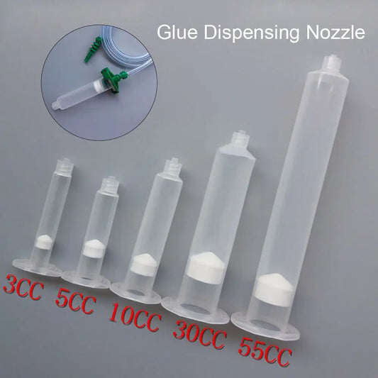 Plastic Helix Luer Lock Liquid Dispenser Tips – Glue Nozzle Adapter for 3cc, 5cc, 10cc, 30cc & 55cc Syringes