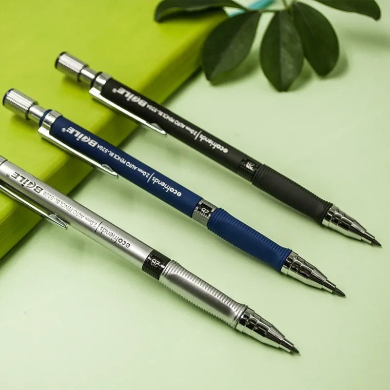 2.0mm Mechanical Pencil Set with 2B Black & Color Lead Refills – Automatic Pencil for Sketching, Drawing & Writing
