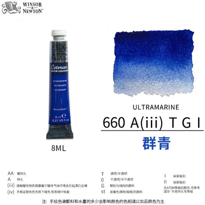 Winsor & Newton Cotman Watercolor Paint Tube 8ml – High Transparency Aquarelle with Excellent Tinting Strength