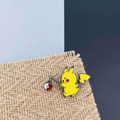 Cute Yellow Cartoon Animal Enamel Pin - Metal Dangle Charm Brooch for Backpacks, Clothing, Hats & Gifts