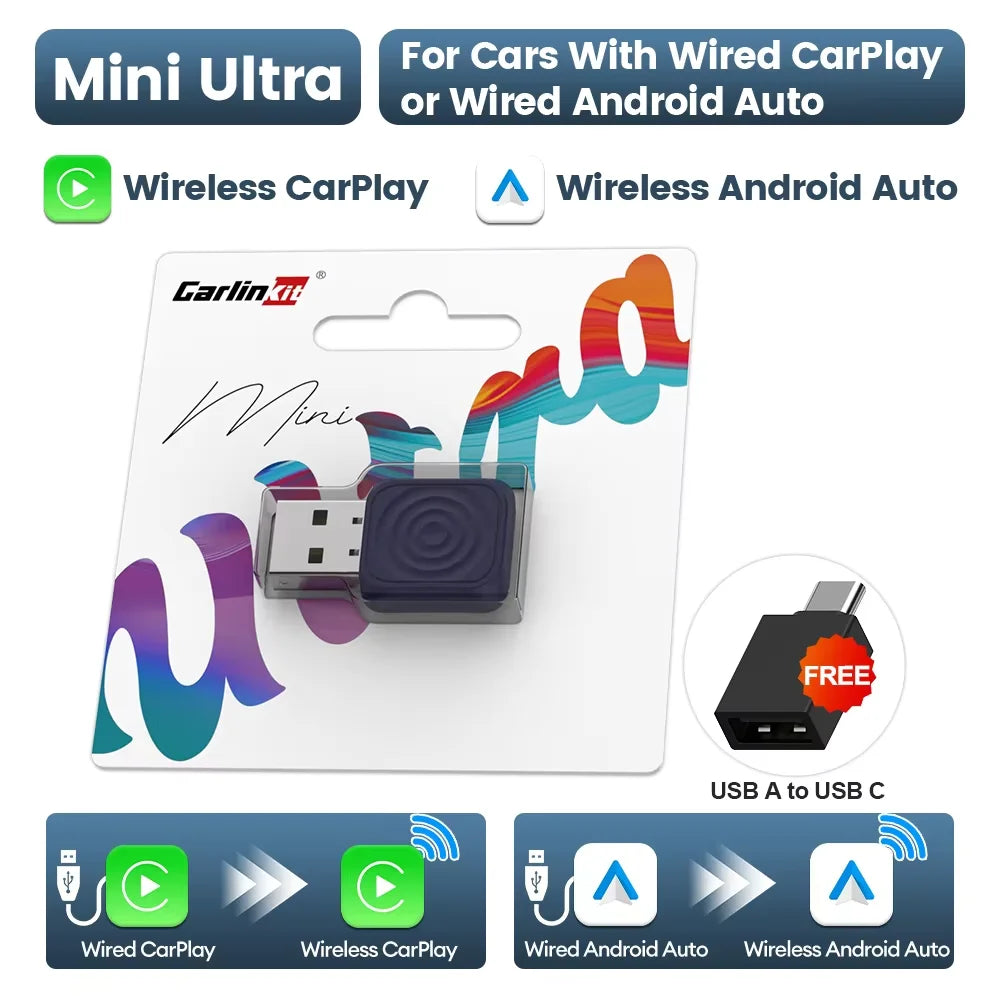 CarlinKit Wireless CarPlay & Android Auto Adapter - OEM Car Upgrade with WiFi & Bluetooth