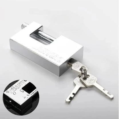 High Security Padlock with 3 Keys – Heavy Duty D-Shaped Lock for Garage Doors, Containers, Gates, and Warehouses
