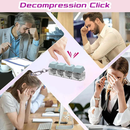 DIY Keyboard Key Toy - Stress Relief Fidget Button Keychain & Fidget Keycap Toy