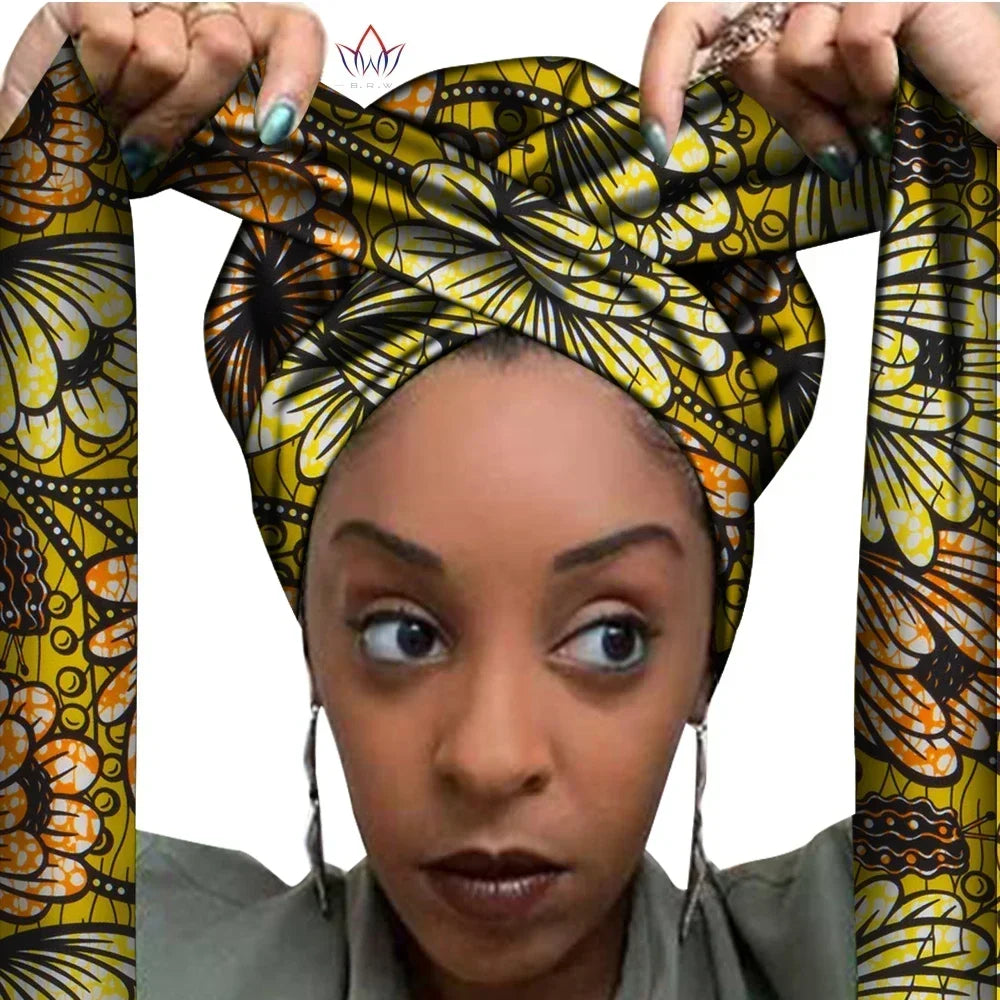 African Print Bonnet with Long Ribbon - Large Size Ankara Hair Wrap Cap for Women, Single Layer Head Cover