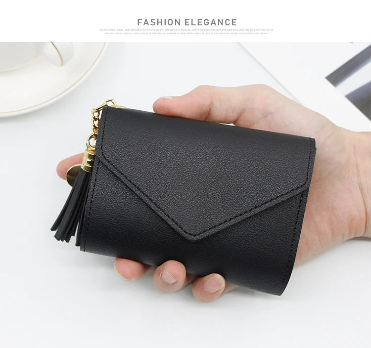 Women's RFID Leather Wallet - Compact Luxury Mini Purse With ID Window, Purple Letter Pattern & Card Holder Design