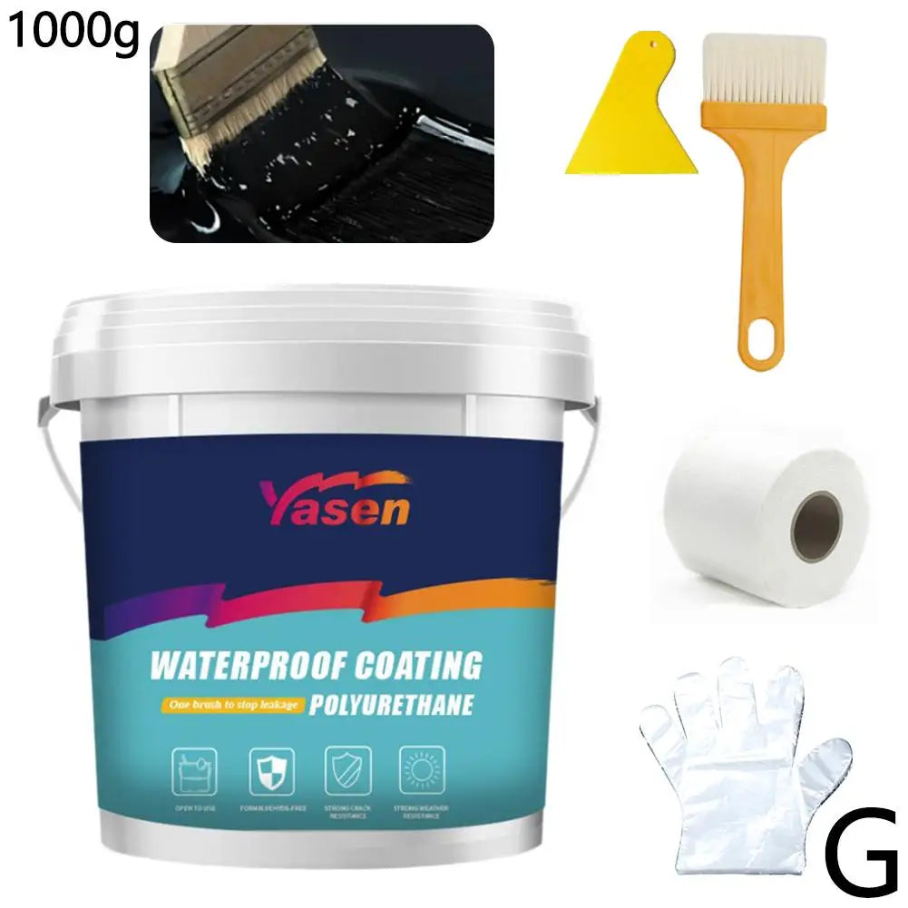 1000g Water-Based Polyurethane Waterproof Coating - Exterior Wall, Roof, and Bathroom Leak Repair Sealant