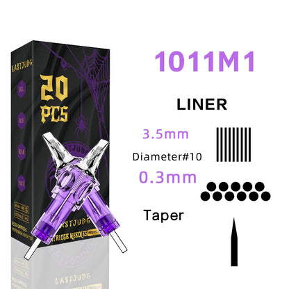LASTJUDG 20PCS Disposable Tattoo Cartridge Needles – RL RS M1 RM for Permanent Makeup & Tattoo Pen