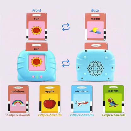 Early Education Flashcards – Talking English Learning Toys for Kids, Preschool Electronic Audio Book Machine Gift