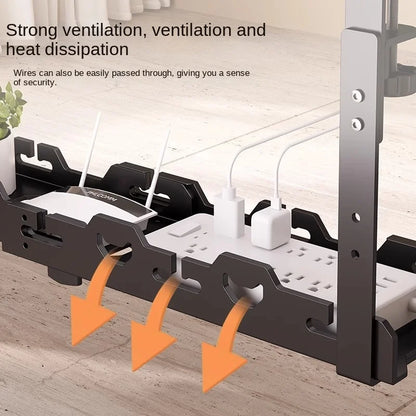 Telescopic Under-Desk Storage Rack – Metal Cable Management Tray for Home and Office, No-Punch Wire Organizer