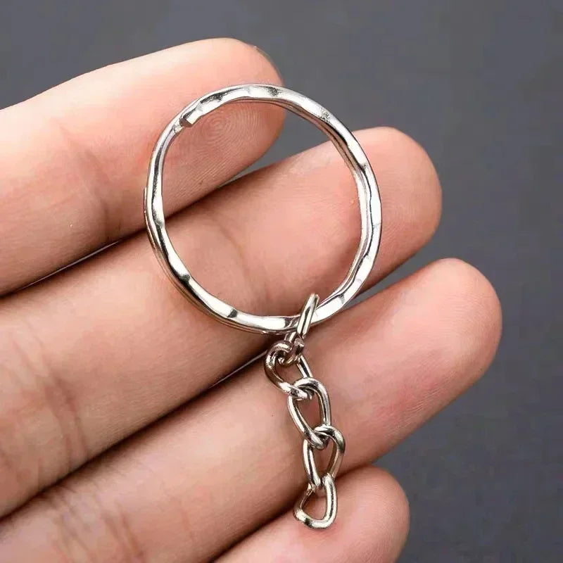 50/100pcs Stainless Steel Keyring Set – Split Rings, Lobster Clasps & Chains for DIY Keychains & Keyfobs