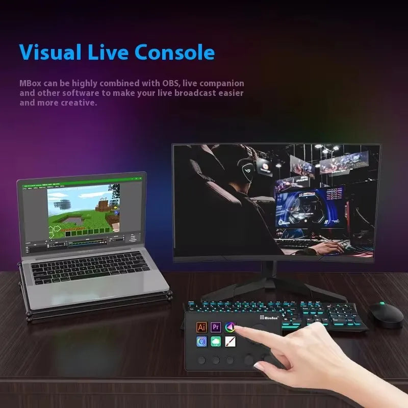 Mirabox N3 Streamdeck Keypad – Custom Macro Mini Keyboard with Screen & Knob Visual Desktop Console