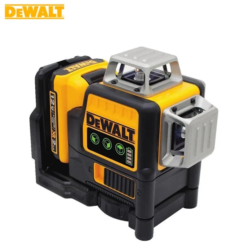 Dewalt DW089LG Laser Level - 3x360 Degree Vertical and Horizontal Lines, 12V Lithium Battery, Green Laser for Outdoor Use