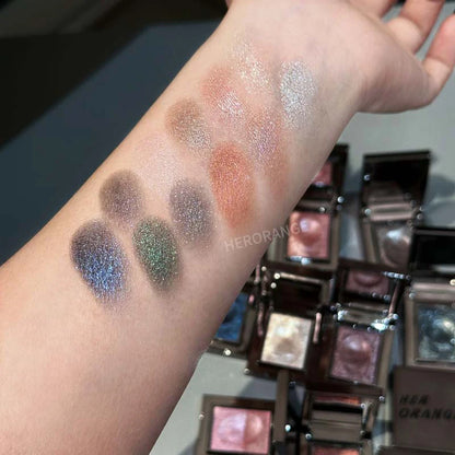 Chameleon Dark Green Eyeshadow Palette – Sparkling Pearlescent Mashed Potato Eye Shadow for Brightening Makeup