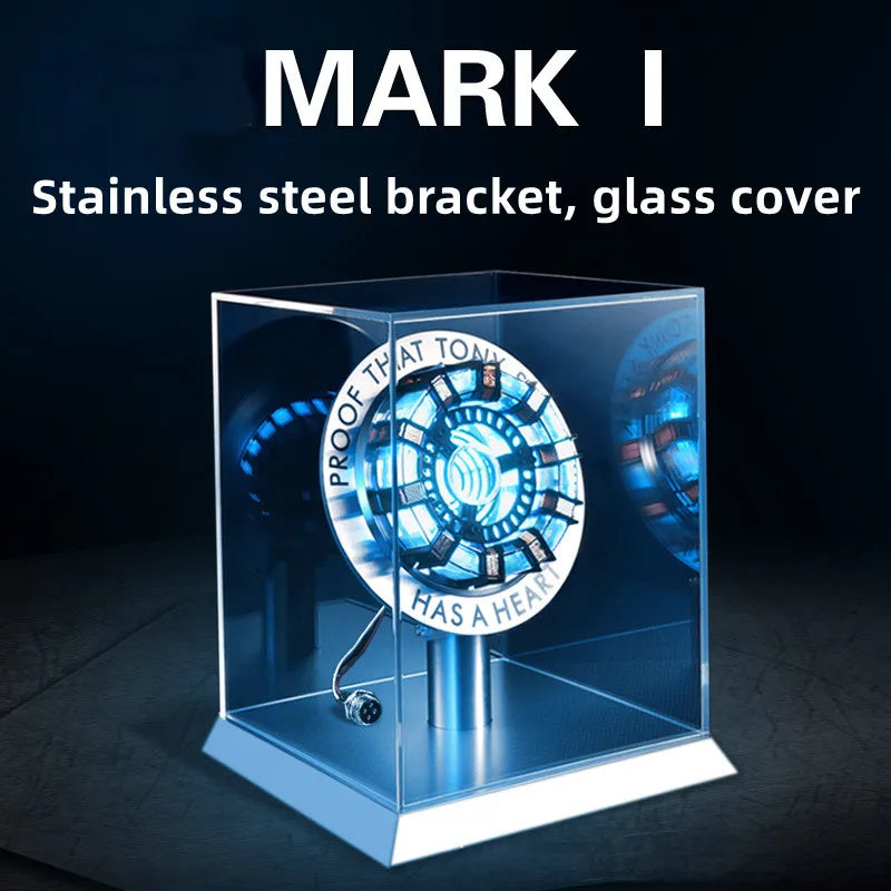 Avenger Iron Man MK1 Arc Reactor – Tony Stark Heart of Mark Figure with LED Light, 1:1 Cosplay Toy Chest Lamp for Kids Gift