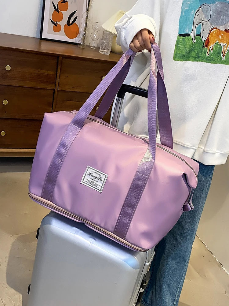 UNIXINU Carry-On Travel Duffle Bag: Waterproof Nylon Sports Gym Tote for Women - Large Capacity Storage Luggage Handbag