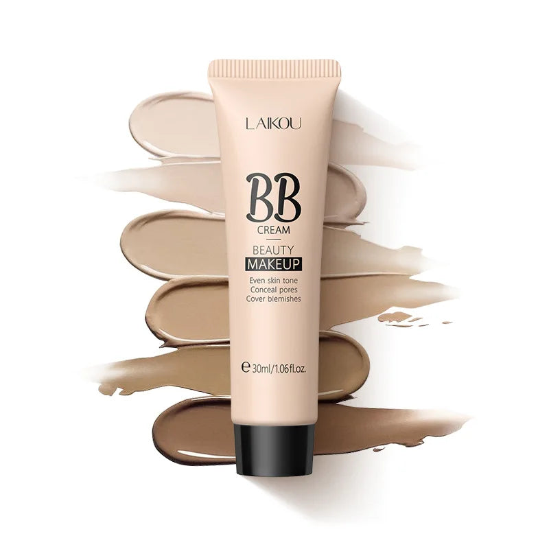 6-Color BB Cream Concealer – 30ml Liquid Foundation Primer with Natural Coverage for Face Brightening & Flawless Skin Finish
