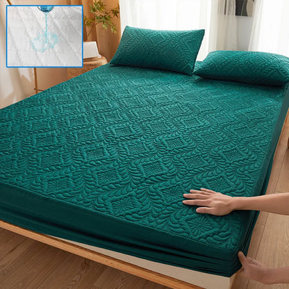 Waterproof Quilted Mattress Protector - Breathable Cover, Anti-Mite & Anti-Bacterial Fitted Bed Sheet ( No Pillowcase )