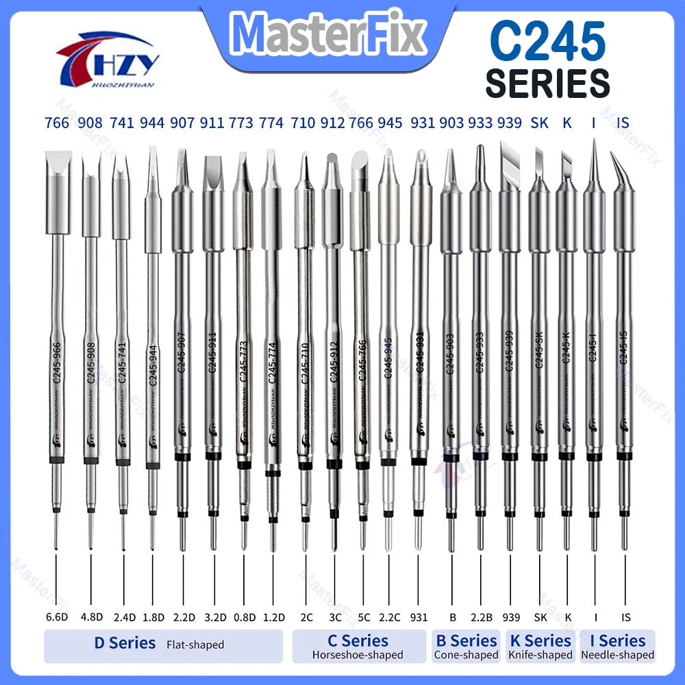 HZY C245 Soldering Iron Tips Set – Universal T245 Compatible Tips for Phone Repair & Soldering Stations