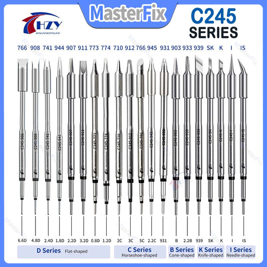 HZY C245 Soldering Iron Tips Set – Universal T245 Compatible Tips for Phone Repair & Soldering Stations