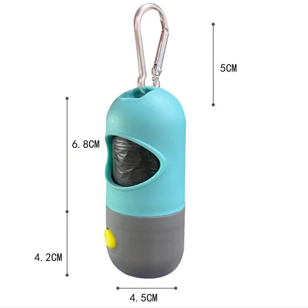 LED Light Dog Poop Bags Dispenser - Degradable Waste Bag for Outdoor Pet Cleanup - Portable Dog Cat Cleaning Supplies and Accessories
