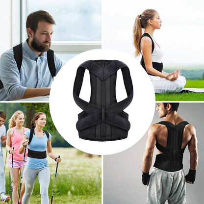 Adjustable Back & Shoulder Posture Corrector Belt — Clavicle & Spine Support Brace for Upper & Lower Back Pain Relief and Body Reshaping
