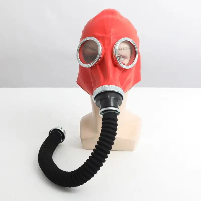 Creative Natural Rubber Full-Head Gas Mask – Red/Black Respirator for Painting, Pesticide, Chemical Protection & Halloween