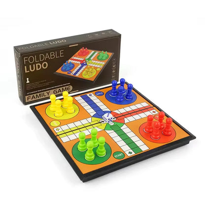 Foldable Ludo Board Game Set – Family Strategy Party Game with Parent-Child Interaction, Travel-Friendly Interactive Tabletop Board Game Toy