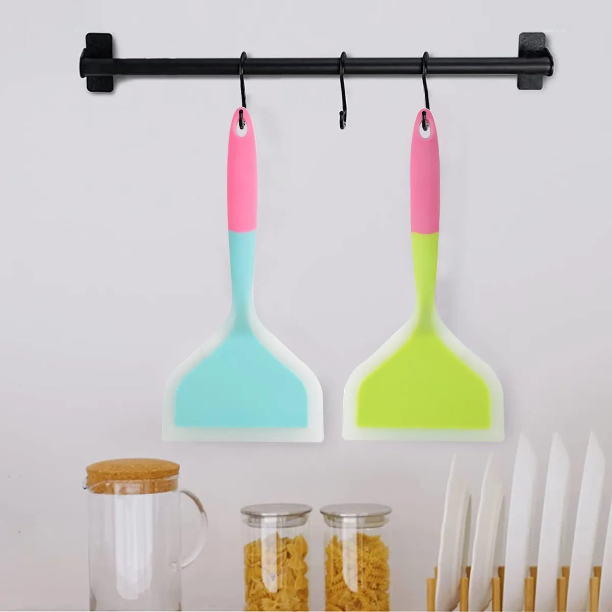 Silicone Spatula Cooking Utensil - Versatile Kitchen Scraper for Beef, Meat, Eggs, and Pizza, Non-Stick Shovel (Random Color)