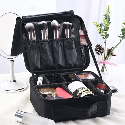 YANZA Professional Makeup Case – Cosmetic Organizer & Travel Storage Box for Brushes, Beauty Tools, and Manicure Supplies