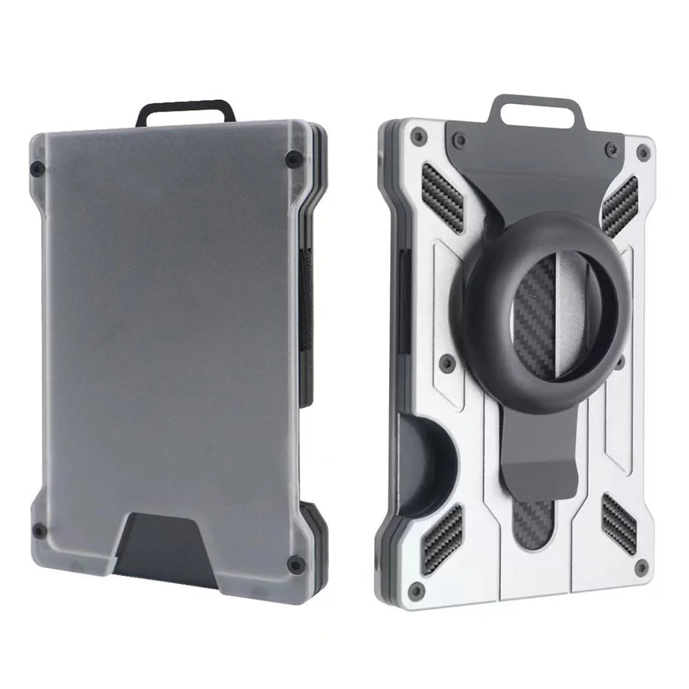 Men’s AirTag Wallet – Aluminum Money Clip Card Holder with Strap, Protective AirTag Carteira Masculina Billeteras