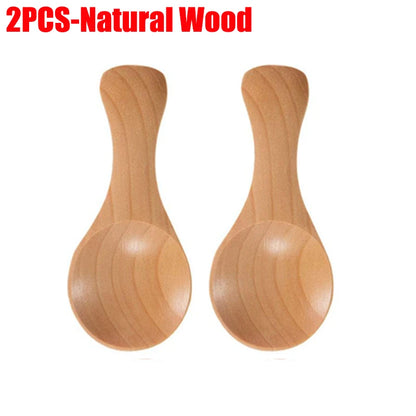 1–10PCS Mini Natural Wooden Spoons – Small Scoop for Tea, Honey, Coffee, Salt, Sugar & Kitchen Cooking Tools