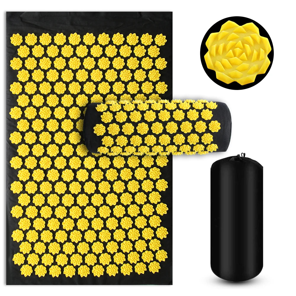 Pranamat Eco Lotus Spike Mat — Acupressure Massage Cushion for Neck, Back & Feet, Kuznetsov Applicator Yoga Therapy
