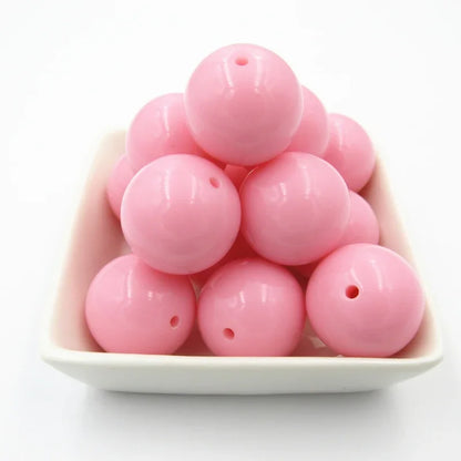 Acrylic Chunky Round Beads - 6mm to 20mm Solid Bubblegum Beads for DIY Handmade Jewelry & Craft Making