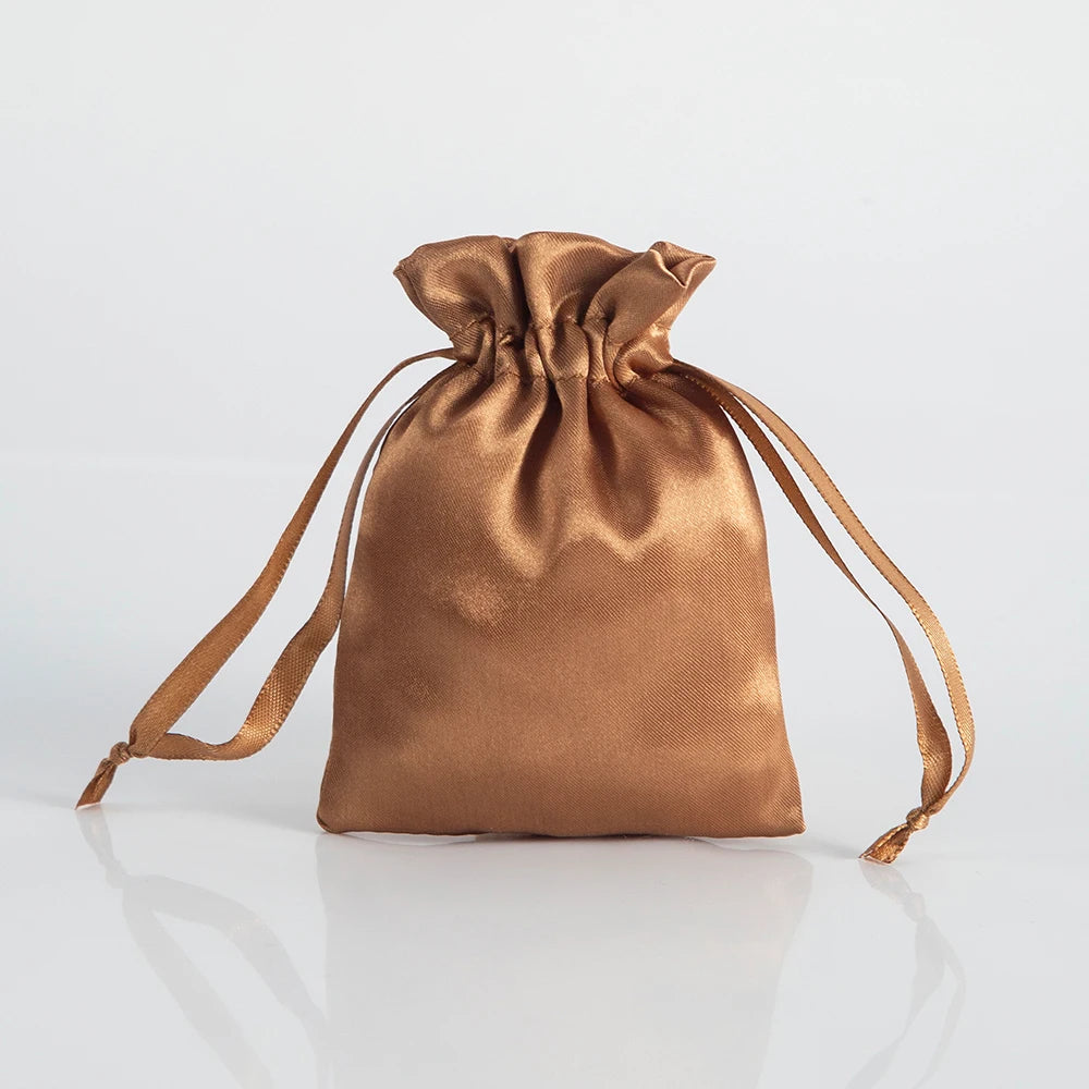 100PCS Silk Satin Jewelry Gift Bags – Drawstring Pouches for Necklace, Bracelet & Earrings, Wedding Party Favor & Christmas Gift Packaging, Custom Logo Ready
