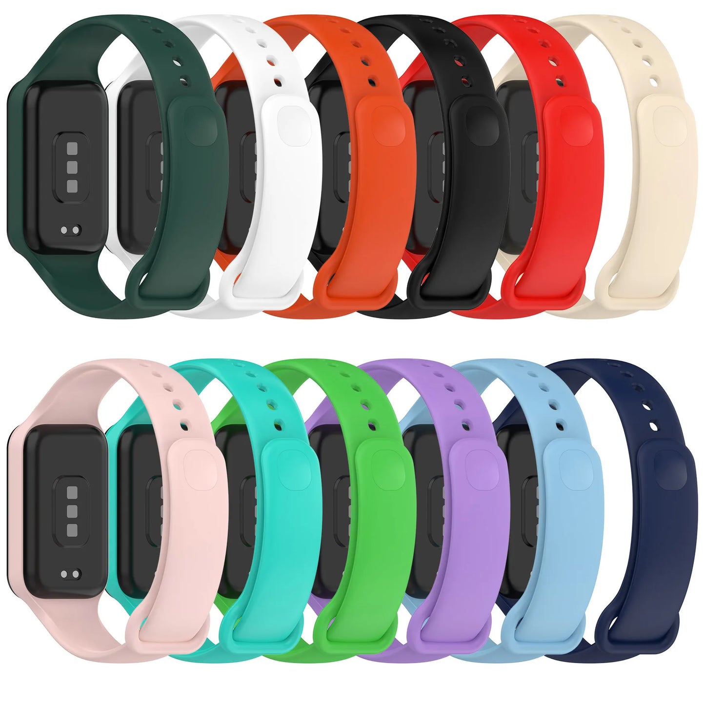 Replacement Silicone Strap for Redmi Smart Band 2 — Compatible with Xiaomi Smart Band 8, Adjustable Fitness Wristband