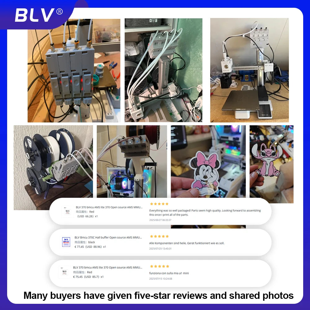 BLV AMS Lite BMCU370C Auto Refill Farm — Durable 3D Printer Accessory for A1 & A1 MINI, Strictly Tested, Type-C Support