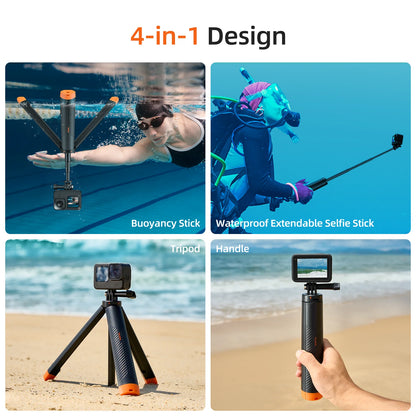 Telesin Underwater Buoyancy Diving Selfie Stick Tripod for GoPro, Insta360, DJI OSMO Action Cameras