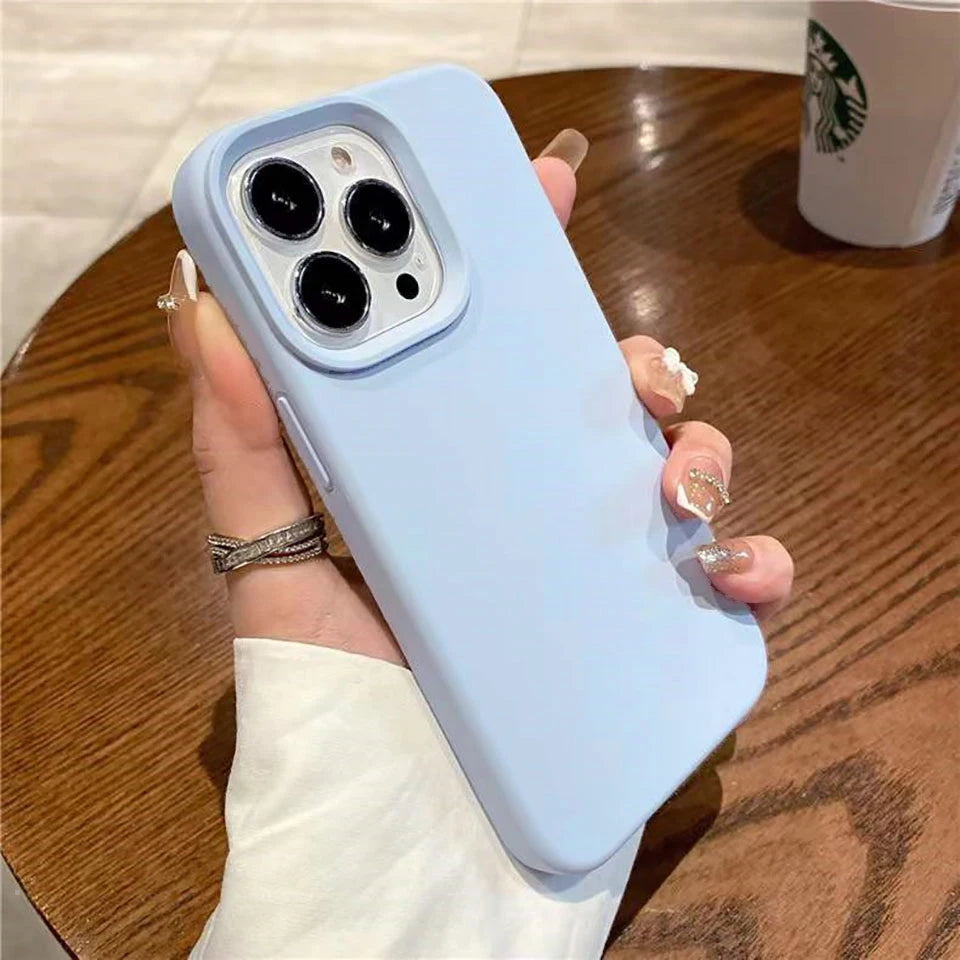 Liquid Silicone iPhone Case – Soft Shockproof Back Cover for iPhone 16/15/14/13/12/11 Pro Max