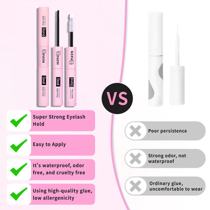 DIY Segmented False Eyelash Set – Large Capacity Cluster Lash Book with Glue, Remover, Tweezers, Brush & Festival Gift