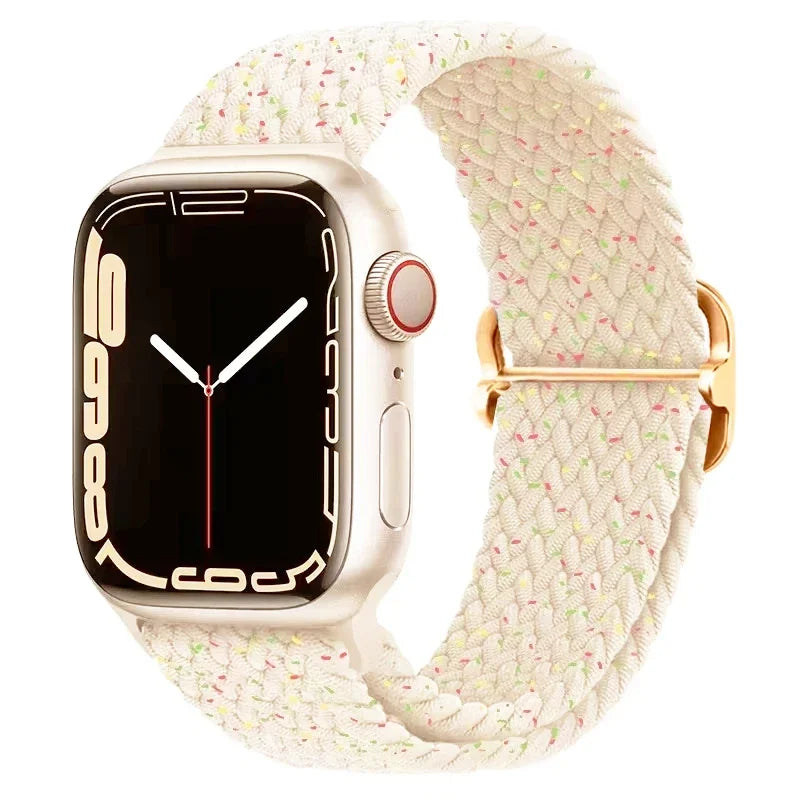 Braided Solo Loop Apple Watch Ultra Band – Elastic Nylon Adjustable Strap for iWatch SE, Series 3–9 (38mm–49mm) Bracelet Band