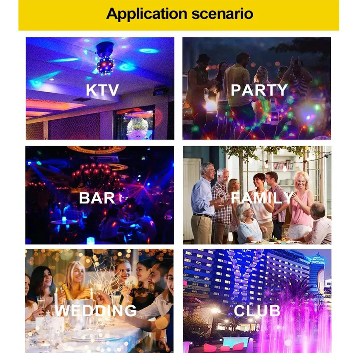 E27 RGB Rotating LED Stage Light - Magic Projector Lamp for Disco, KTV, Parties, Weddings & Holidays