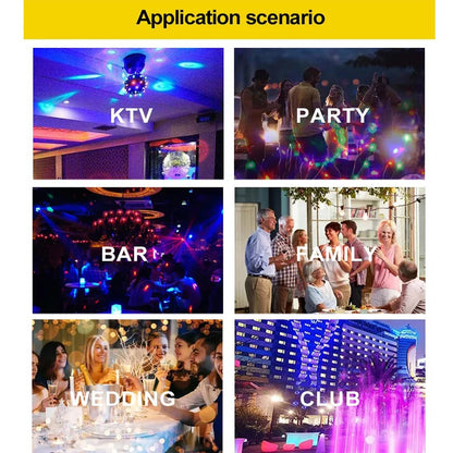 E27 RGB Rotating LED Stage Light - Magic Projector Lamp for Disco, KTV, Parties, Weddings & Holidays