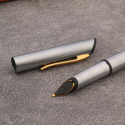 Classic Retro Metal Fountain Pen - Stainless Steel Writing Pen for Office, School & Gifts