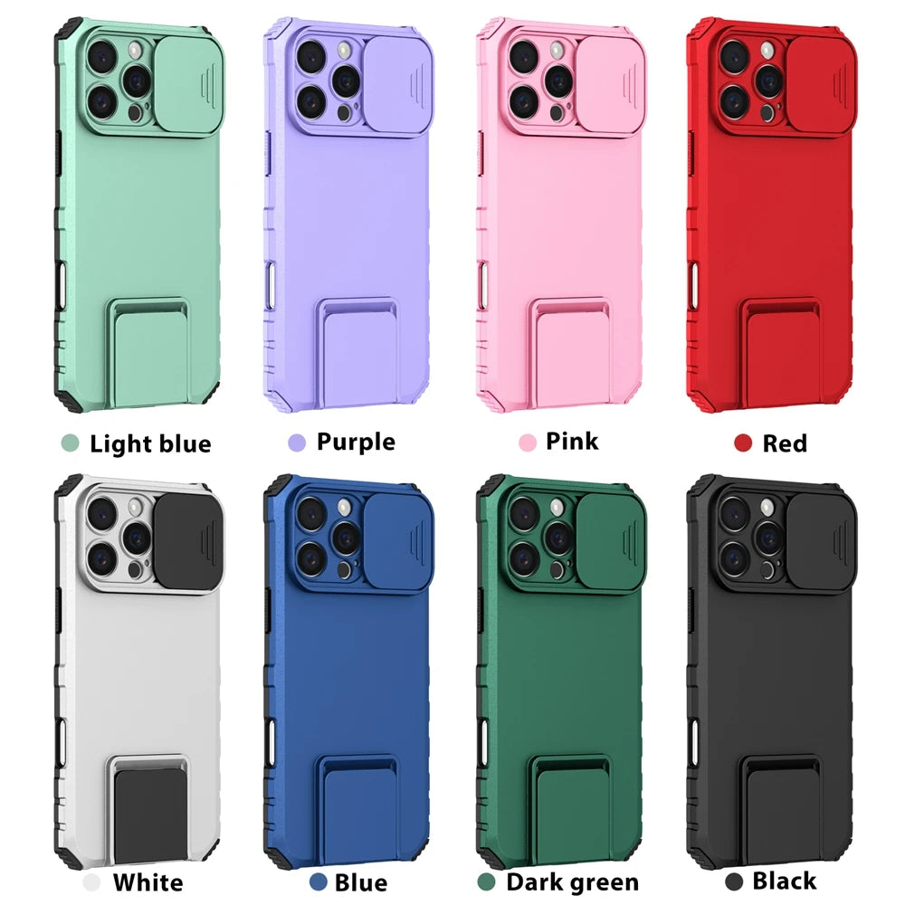 Slide Camera Protection Hard Case – Durable Plastic Phone Cover for iPhone 7 to 16 Series