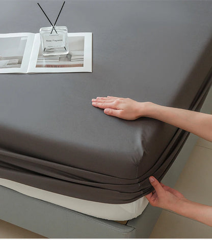 Waterproof Fitted Bed Sheet – 360 Elastic Band Mattress Protector for Single, Double, King & Queen Size
