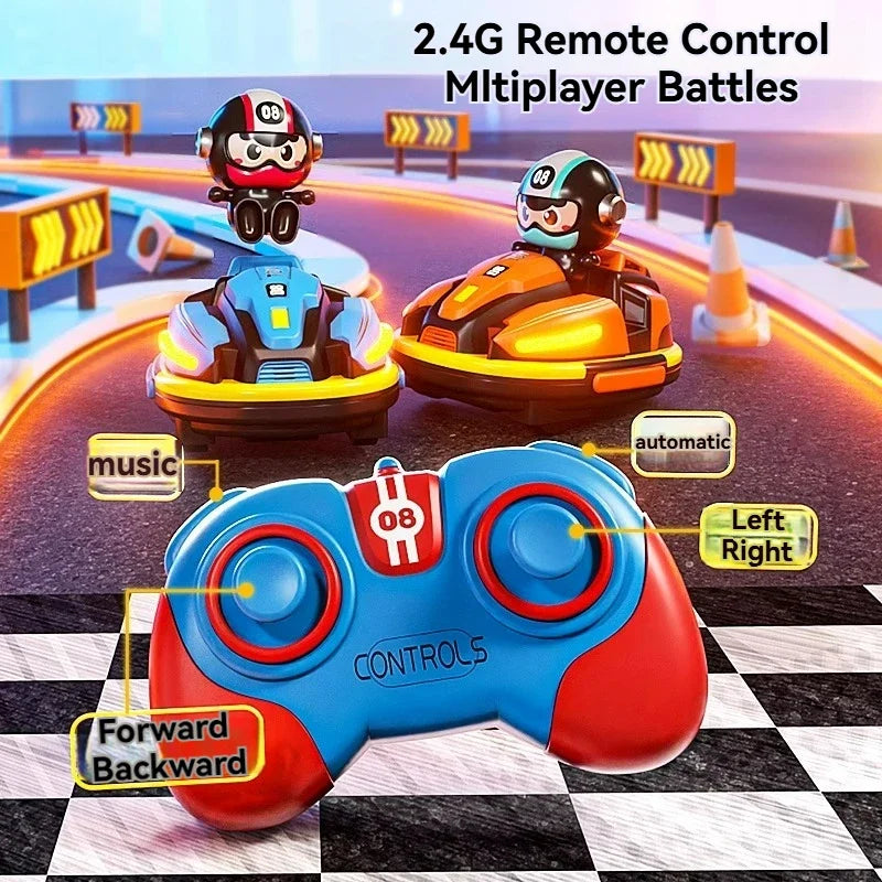 RC Battle Bumper Car Toy for Kids – Music & Light Catapult Robot Karting Game for Toddlers