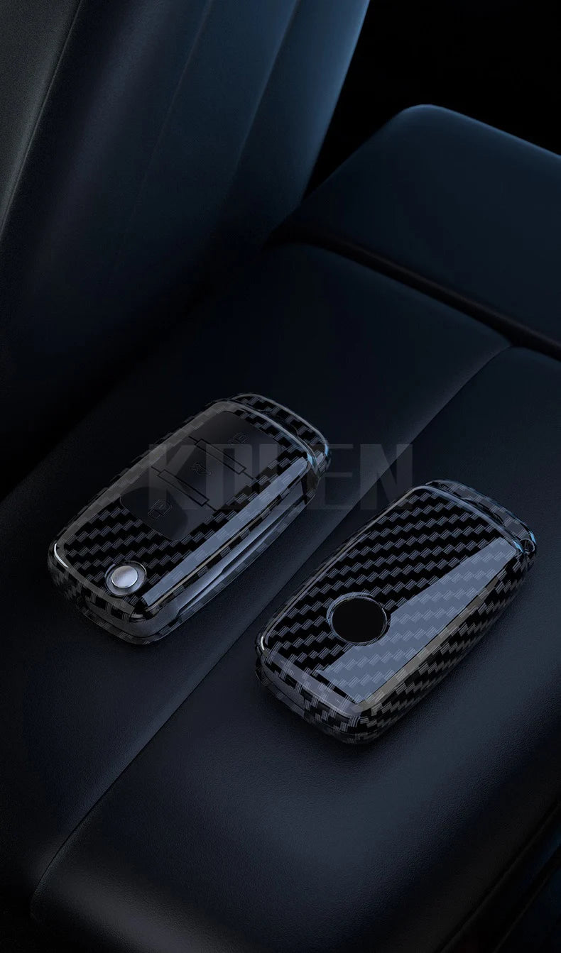 ABS Carbon Fiber Car Key Case Cover for VW, SEAT & Skoda – Fits Polo, Golf, Passat, Beetle, Tiguan, Leon, Altea, Octavia, Kodiaq