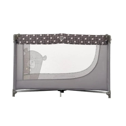 Portable Baby Crib Playpen with Mattress & Carry Bag — Foldable Travel Play Yard, Grey