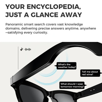 AI Smart Glasses with HD Anti-Shake Camera — Video Recording, Voice Call, Noise Reduction, Wireless Bluetooth Headset Goggles