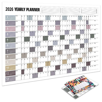 2026 Wall Calendar Planner - Annual Schedule Organizer with To-Do List Memo Pad & Agenda Tracker